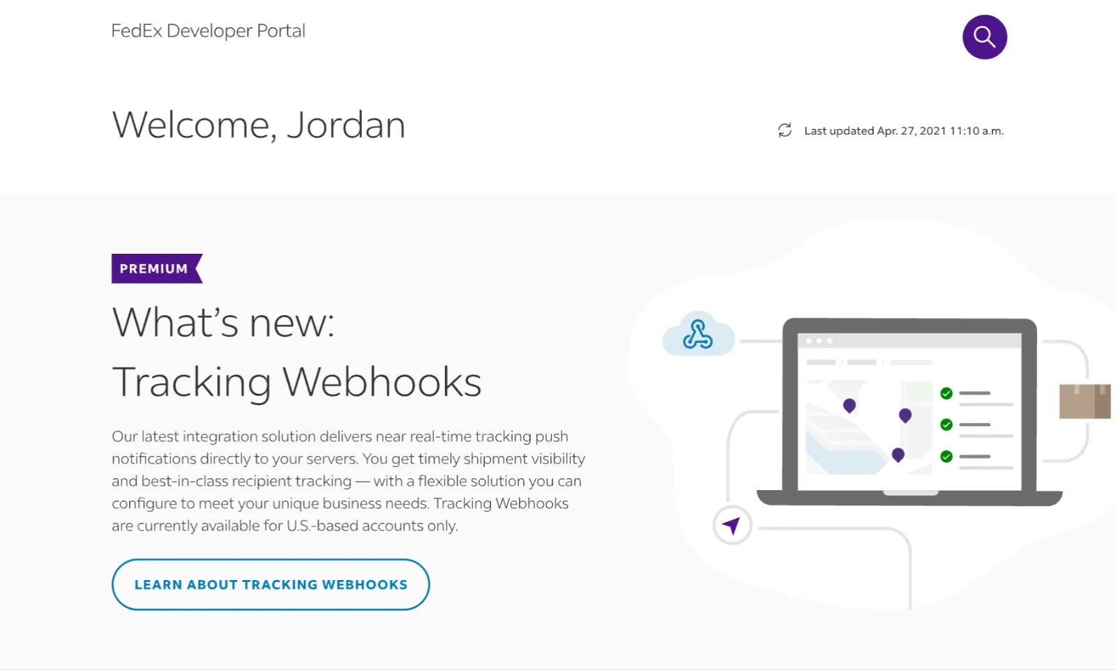 FedEx Developer Platform, UI motion 01