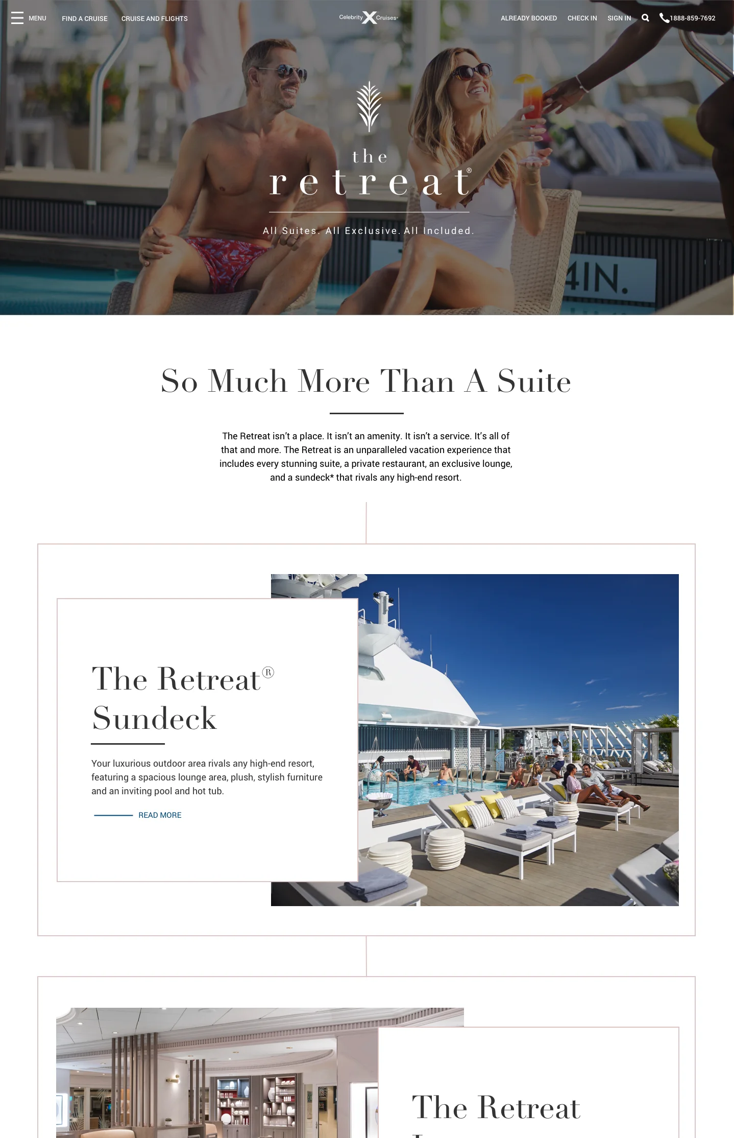 The Retreat landing page direction two with So Much More Than A Suite