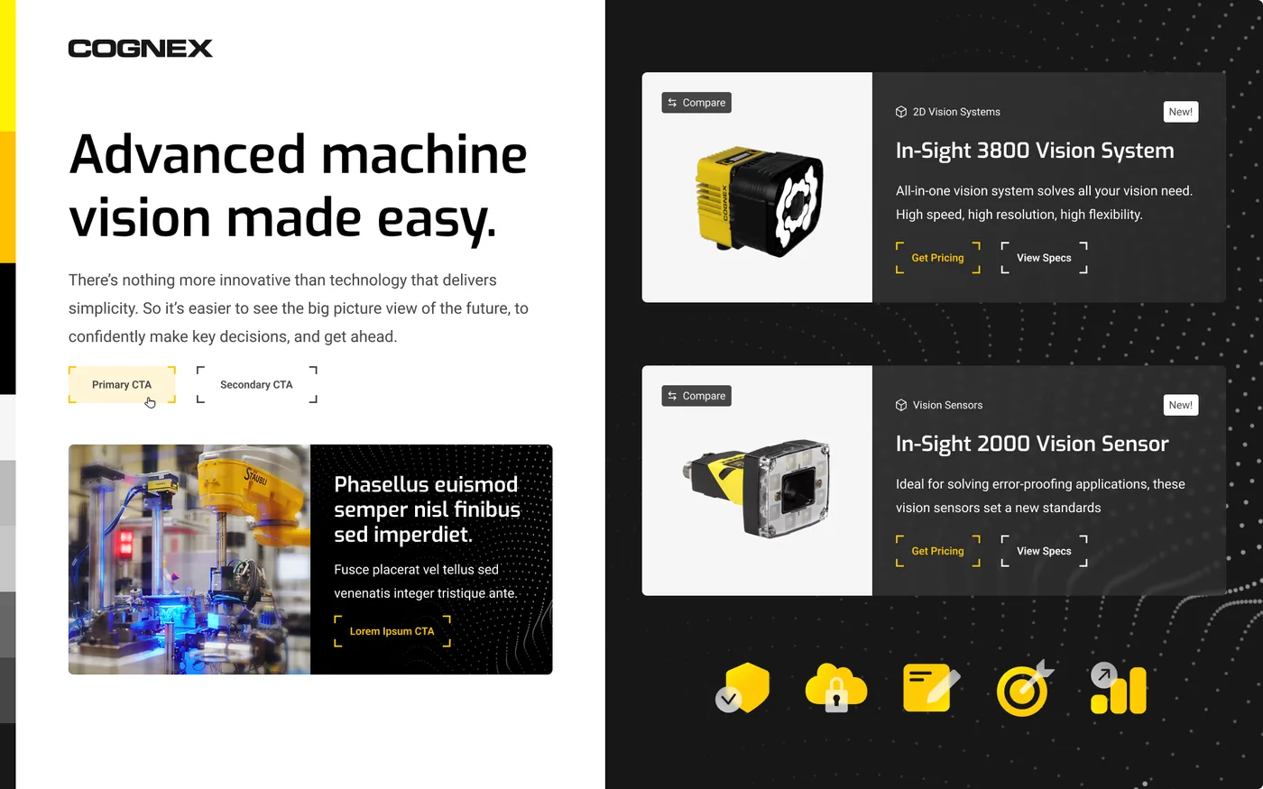 Cognex visual concept 2 — dark with a dotted halftone grid