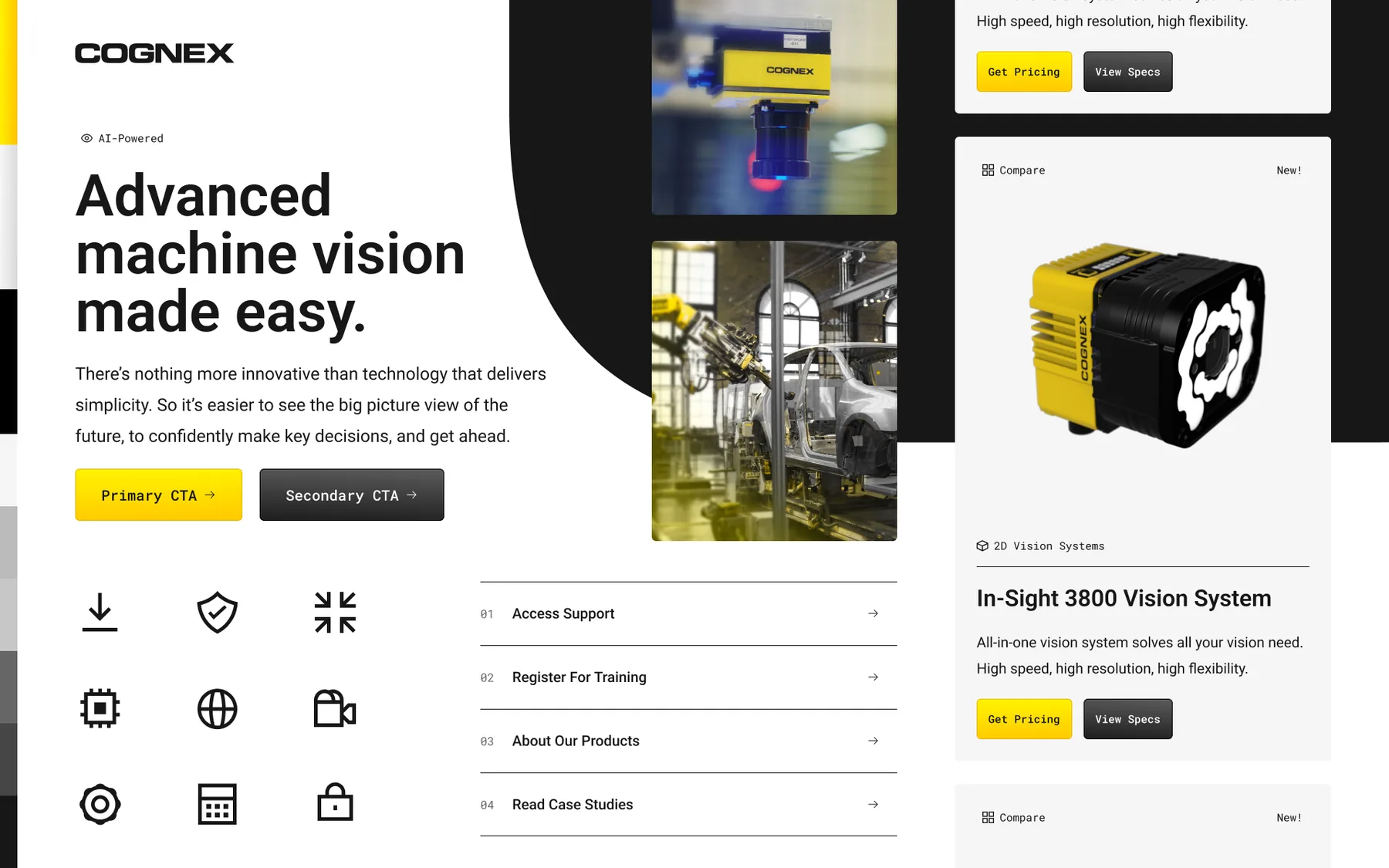 The client-approved Cognex direction — Concept 3 Dark, signed off 07/11/2024