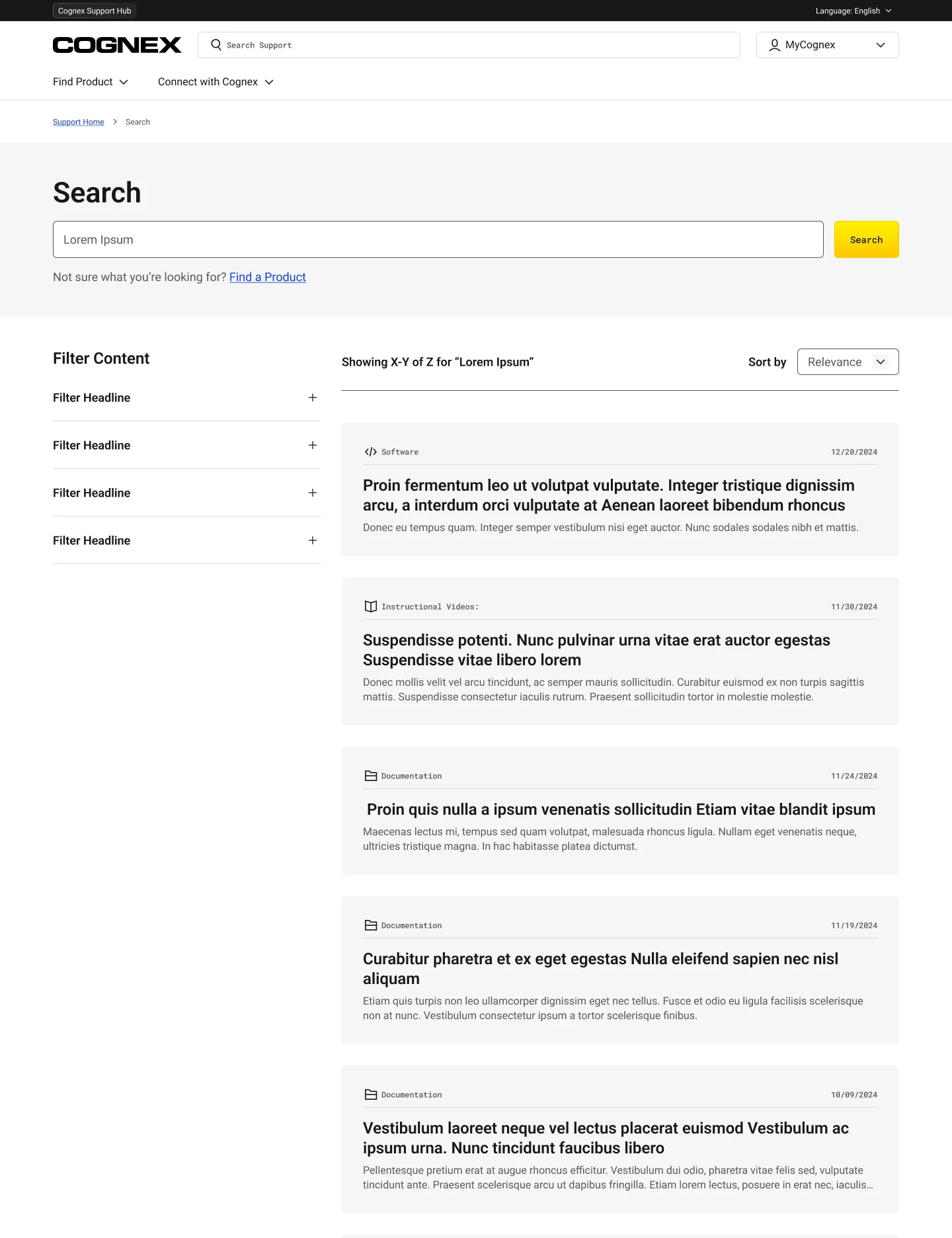 Cognex global support search results