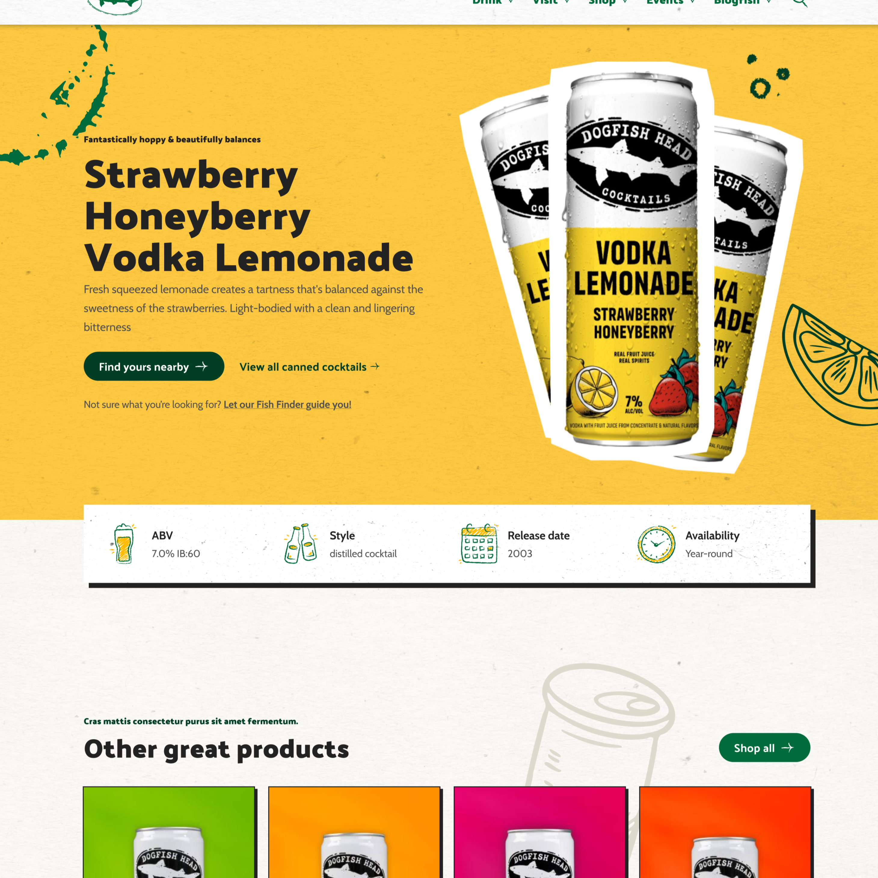 Dogfish Head visual direction exploration — brand typography and layout