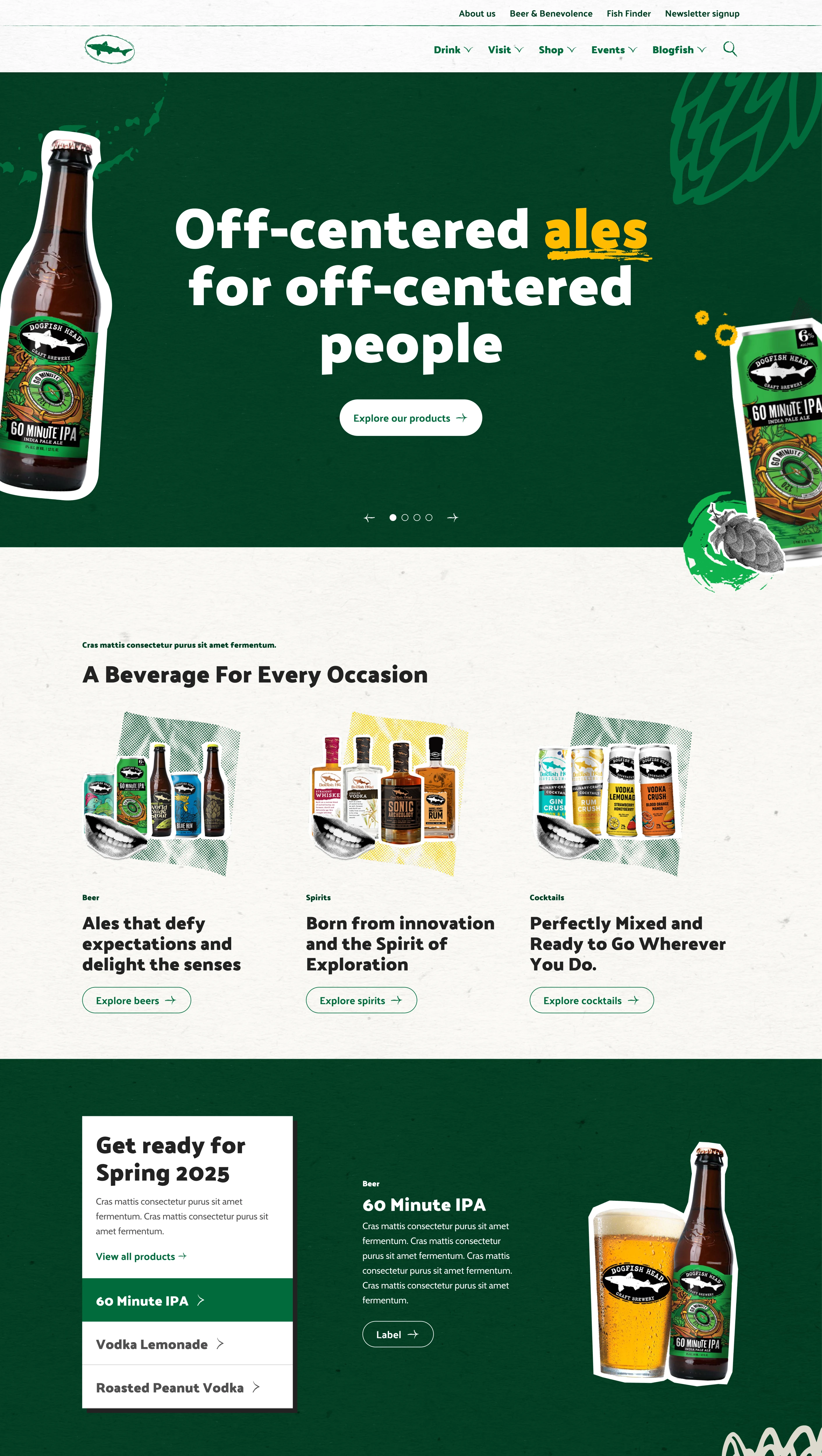 Dogfish Head homepage after redesign