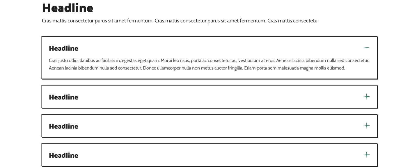 Accordion component for dense content