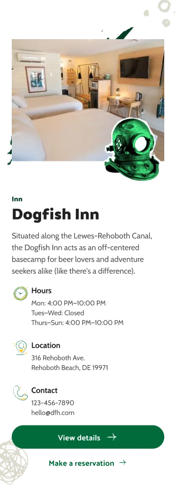 Mobile hospitality page