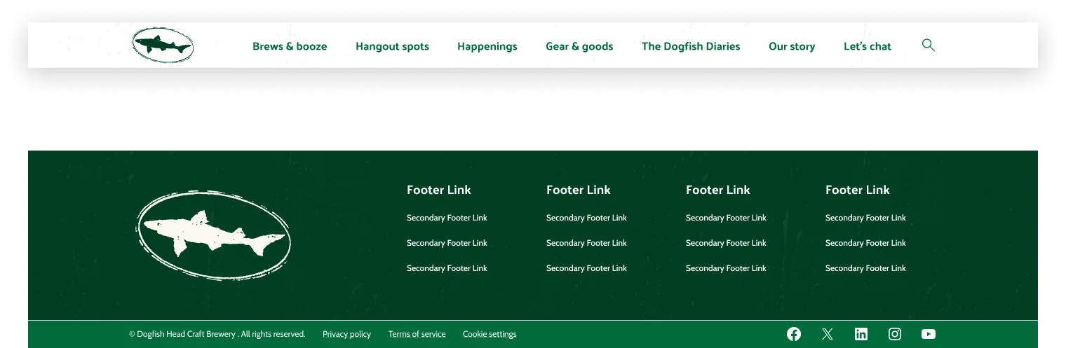 Global navigation and footer