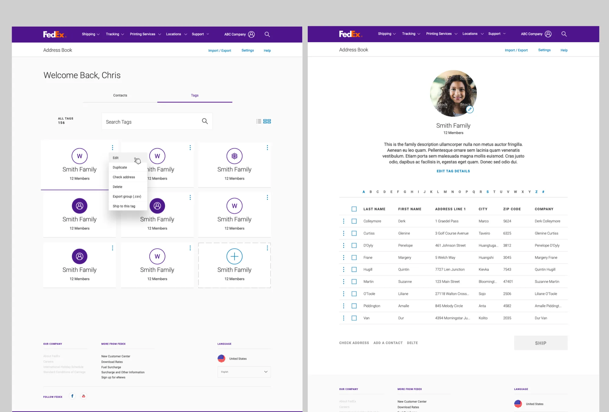 Tag views interface allowing enterprise users to organize thousands of contacts into custom labeled groups