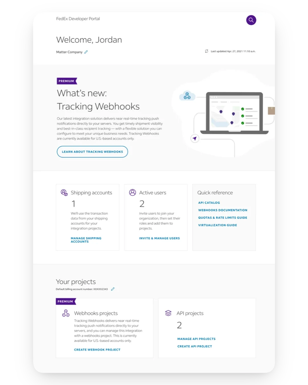 Early-state FedEx Developer Platform exploration