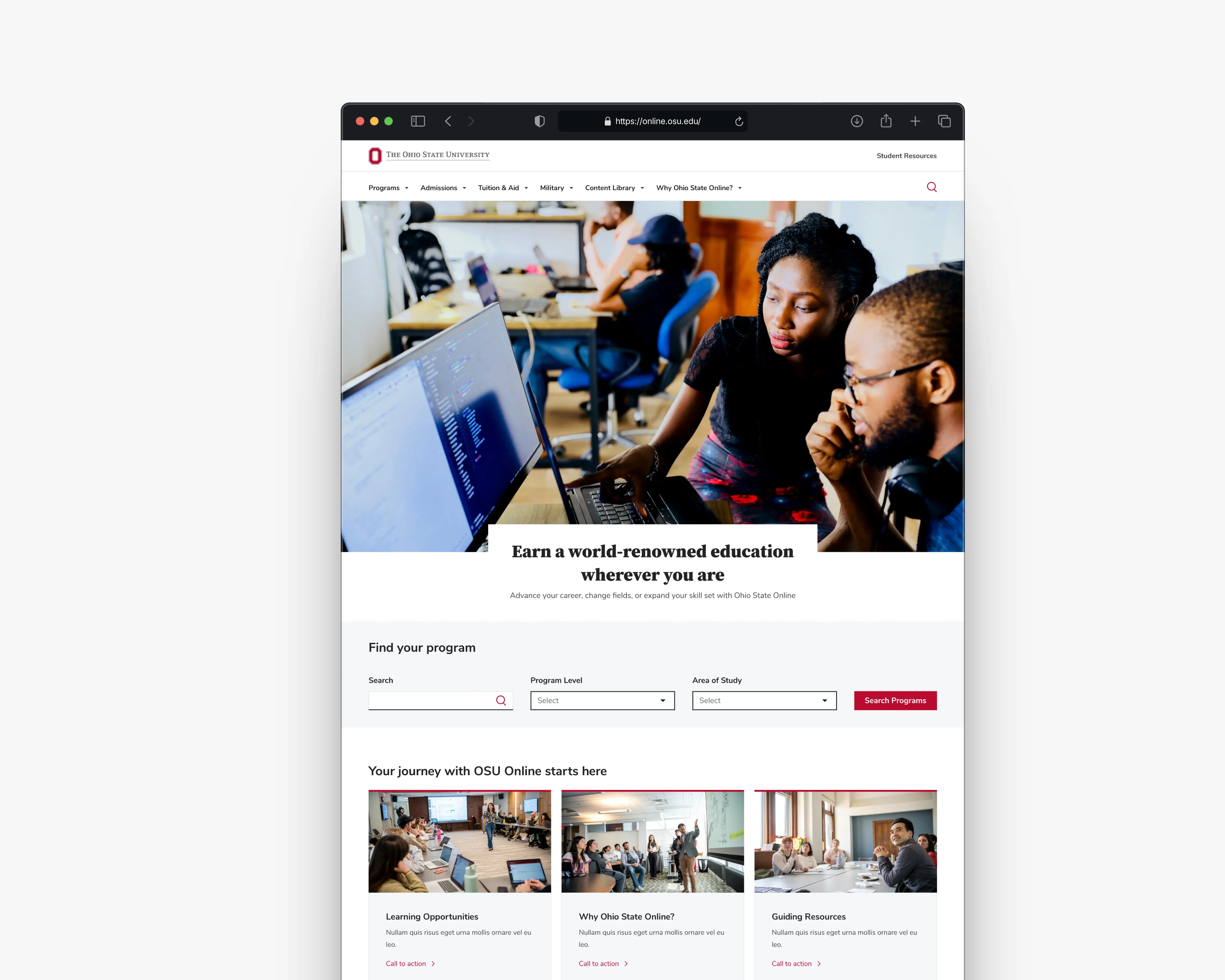 OSU Online portal